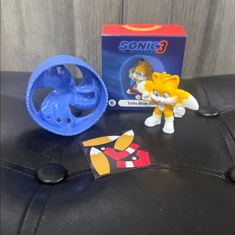McDonald's #6 Tails Blue Roller Sonic The Hedgehog 3 Happy Meal Toy New In Box